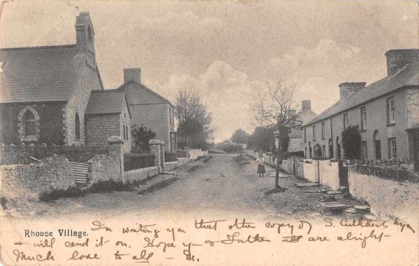 Rhoose Village Wales Street Scene Vintage Postcard JJ658748