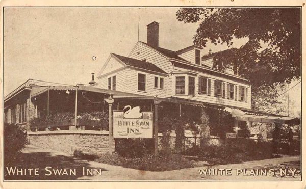 White Plains New York view of White Swan Inn from street antique pc ZE686179