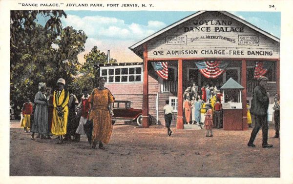 Port Jervis New York Dance Palace visitors at Joyland Park antique pc ZE686185