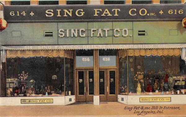 Los Angeles California Sing Fat Co Entrance Vintage Postcard JJ658784