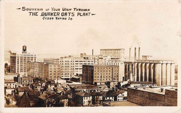 Cedar Rapids Iowa Quaker Oats Plant Birds Eye View Vintage Postcard JJ658789