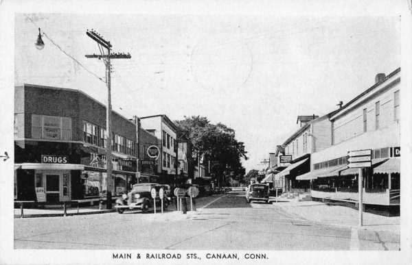 Canaan Connecticut Main Street Drug Store Vintage Postcard JJ658814