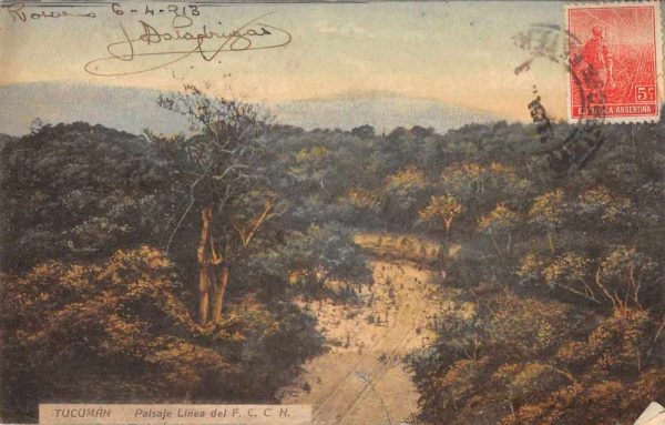 Tucuman Argentina Palsaje Linea del FCCN Birds Eye View Postcard JJ658843