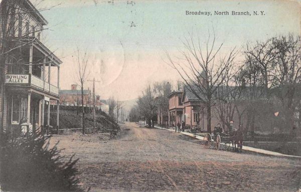 North Branch New York Broadway Bowling Alley Vintage Postcard JJ658890