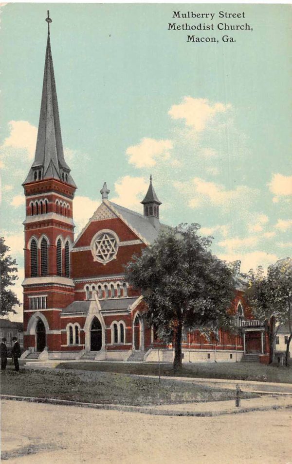 Macon Georgia Mulberry Street Methodist Church Vintage Postcard JJ658946