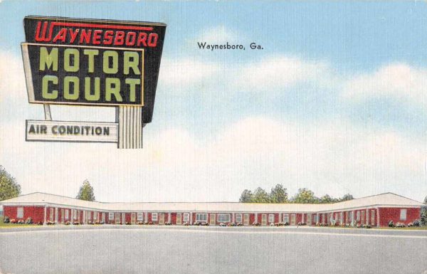 Waynesboro Georgia Waynesboro Motor Court Vintage Postcard JJ658974