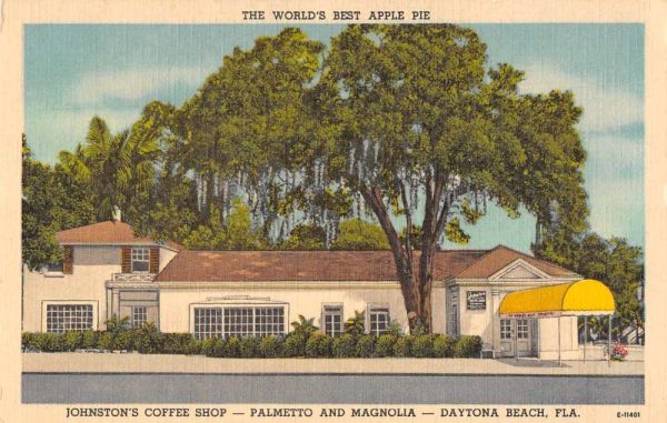 Daytona Beach Florida Johnston's Coffee Shop Linen Vintage Postcard JJ658975