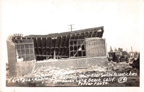 Long Beach California Battery Shop Earthquake Damage Real Photo PC JJ649036