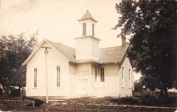 Keota Iowa Church Exterior Real Photo Vintage Postcard JJ649275