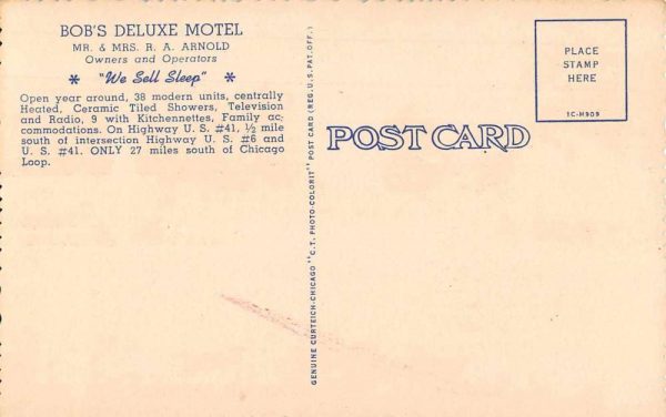 Highland Indiana Bob's Deluxe Motel Roadside America Vintage Postcard JJ649311 - Image 2