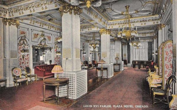 Chicago Illinois Plaza Hotel Louis XVI Parlor Vintage Postcard JJ649353