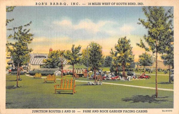 South Bend Indiana Bob's Bar-B-Q Linen Vintage Postcard JJ649359