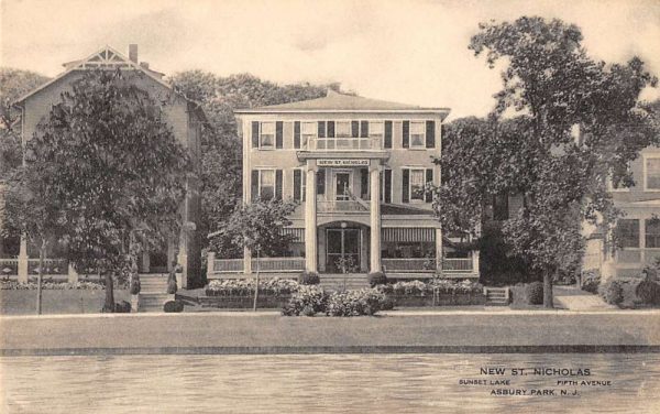 Asbury Park New Jersey New St Nicholas at Sunset Lake antique pc ZE686347