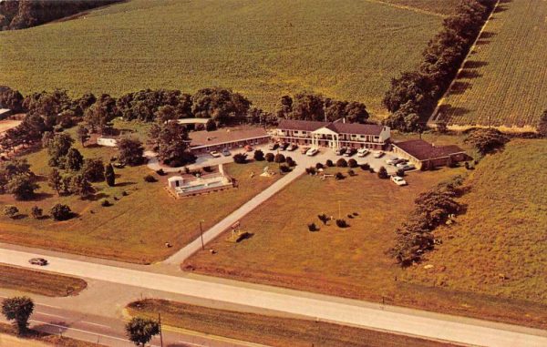 Lewes Delaware panoramic aerial view Red Mill Motel vintage pc ZE686361