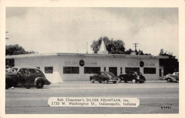 Indianapolis Indiana Bob Chapman's Silver Fountain Vintage Postcard JJ649405