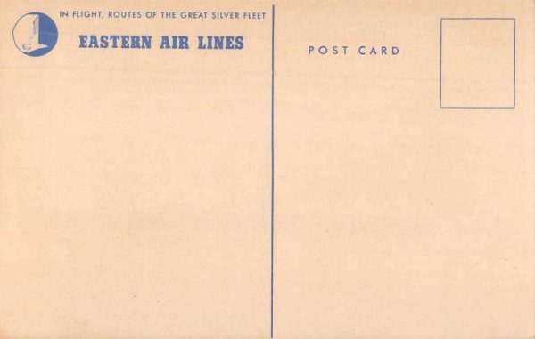 Eastern Air Lines Airplane Flight Paths Aerial Map Vintage Postcard JJ649408 - Image 2