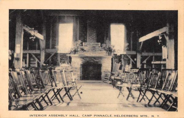 Helderberg Mts New York assembly hall at Camp Pinnacle antique pc ZE686390