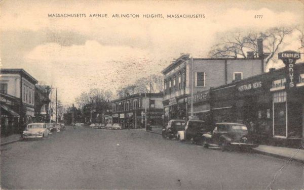 Arlington Heights Massachusetts view down Massachusetts Ave antique pc ZE686412