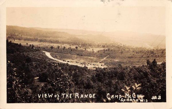 Sparta Wisconsin view of the range Camp McCoy real photo pc ZE686482