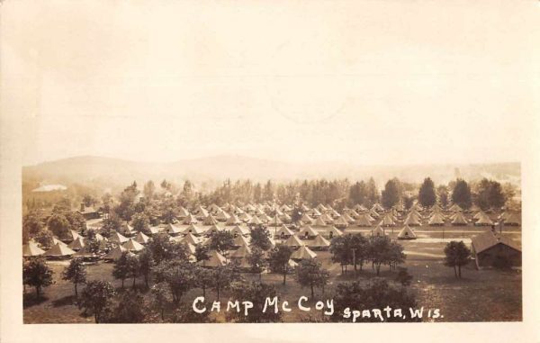 Sparta Wisconsin panoramic aerial view Camp McCoy real photo pc ZE686483