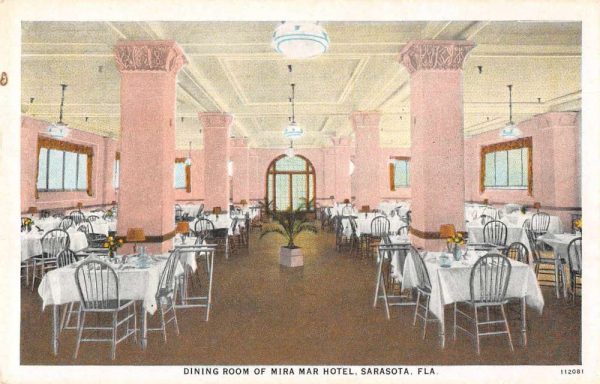 Sarasota Florida dining room interior Mira Mar Hotel antique pc ZE686506