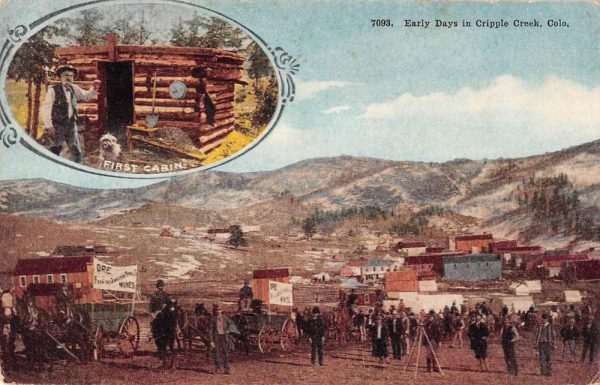 Cripple Creek Colorado street scene Cripple Creek early days antique pc BB66