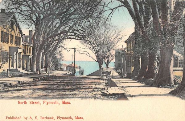 Plymouth Massachusetts homes along North St towards water antique pc BB112