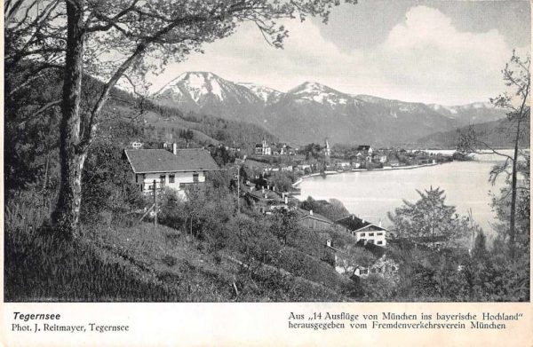 Tegernsee Germany Birds Eye View Towards Lake Vintage Postcard JJ649522