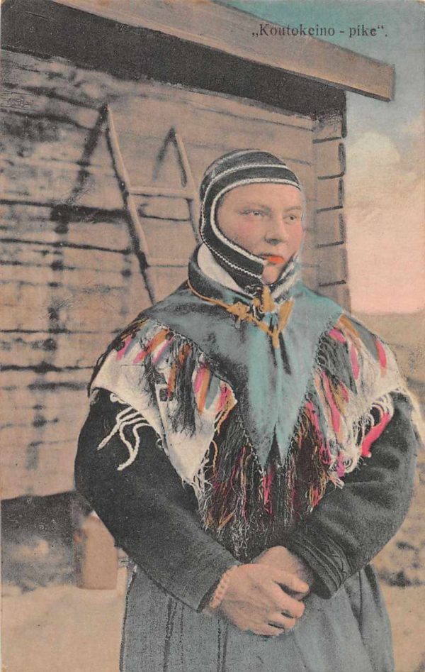 Koutokeino Norway Kautokeino Girl Vintage Postcard JJ649538