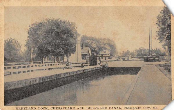 Chesapeake City Maryland Lock and Canal Vintage Postcard JJ649827