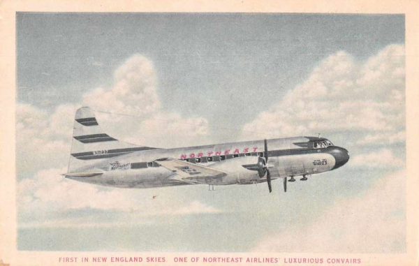 Northeast Airlines New England Airplane Advertising Vintage Postcard AA56