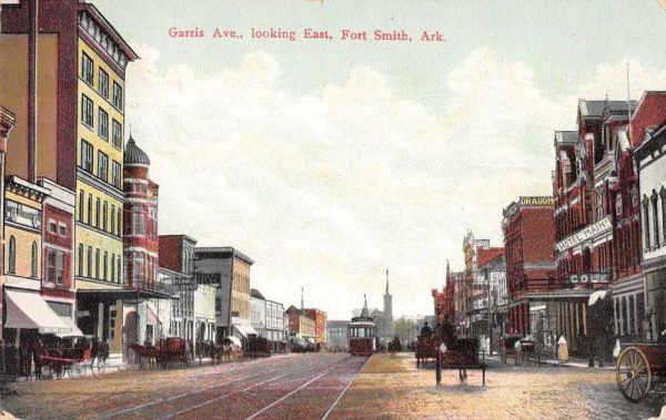 Fort Smith Arkansas Garris Avenue Looking East Vintage Postcard AA68