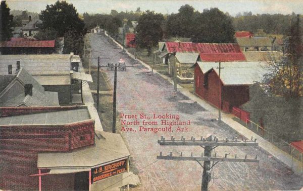 Paragould Arkansas Pruet Street Looking North Vintage Postcard AA182