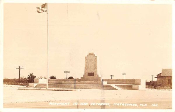 Matecumbe Florida War Veteran Memorial Real Photo Vintage Postcard AA265