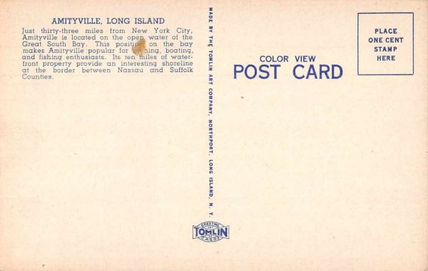 Amityville L.I. New York birds eye view Municipal Builiding antique pc BB252 - Image 2