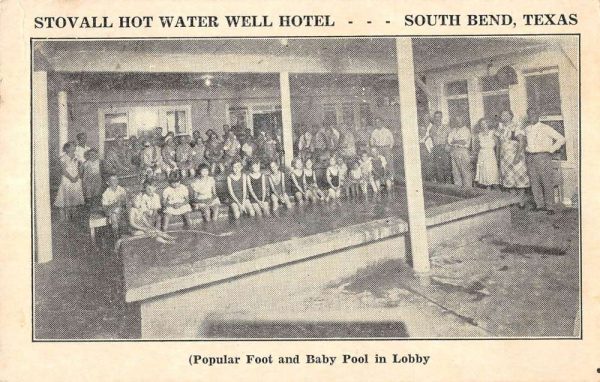 South Bend Texas foot & baby pool Stovall Hot Water Well Hotel antique pc BB285