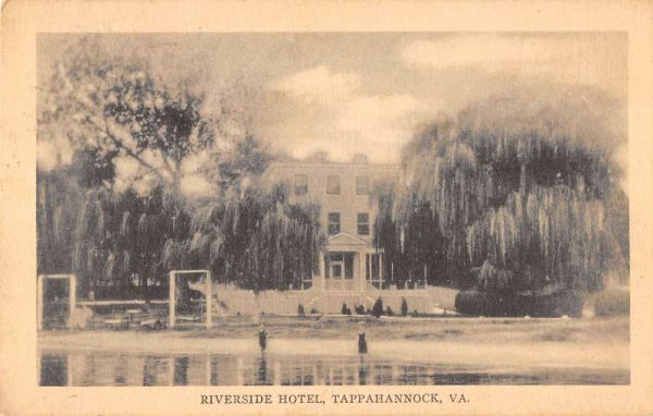 Tappahannock Virginia chldren on beach at Riverside Hotel antique pc BB425