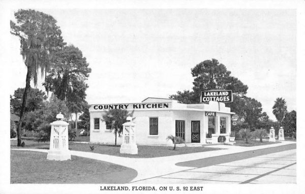 Lakeland Florida view of Country Kitchen & Lakeland Cottages antique pc BB814