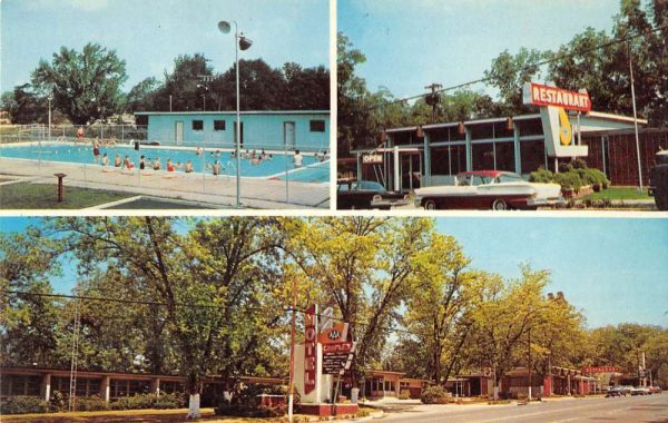 Chipley Florida pool restaurant entrance Chipley Motel Inc vintage pc BB830