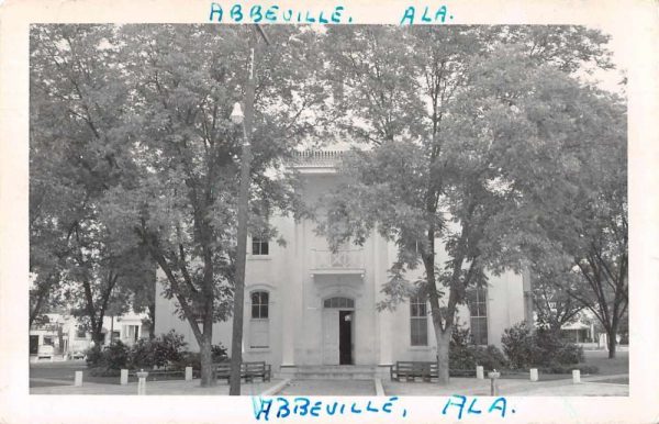 Abbeville Alabama Court House Real Photo Vintage Postcard AA1166