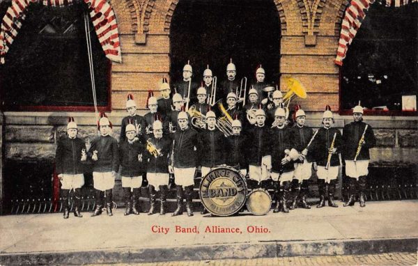 Alliance Ohio wide view City Band vintage pc CC365