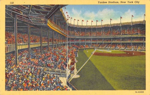 New York City New York birds-eye view full crowd Yankee Stadium vintage pc CC384