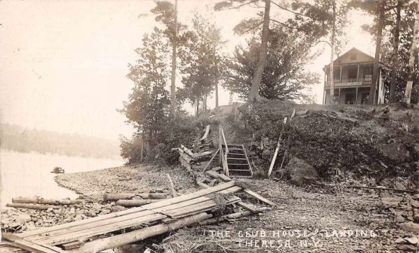 Theresa New York Lotus Club House Landing Real Photo Vintage Postcard AA1720