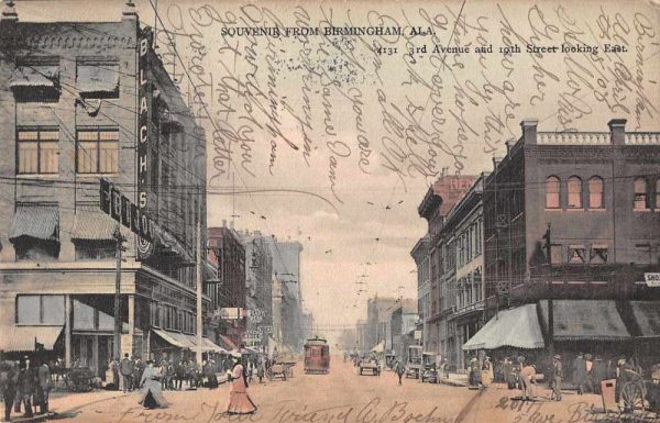 Birmingham Alabama 3rd Avenue Street Scene Vintage Postcard AA1791