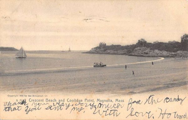 Magnolia Massachusetts Crescent Beach Coolidge Point Vintage Postcard KK113