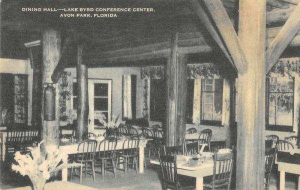 Avon Park Florida dining hall Lake Byrd Conference Center antique pc BB1182