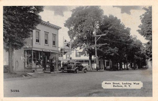 Durham New York scenic view Main St looking west antique pc BB1243