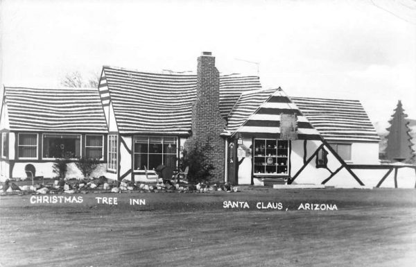 Santa Claus Arizona birds eye view Christmas Tree Inn real photo pc BB1291