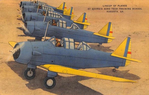 Augusta Georgia lineup of planes Aero Tech Training School antique pc BB1310