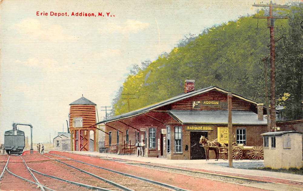 Addison New York Erie Depot Train Station Vintage Postcard Aa7924 Mary L Martin Ltd Postcards 3223